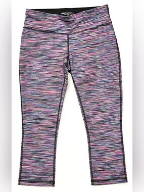 Ideology Women’s Purple-Pink Space Dye Polyester Spandex Capri Leggings Small